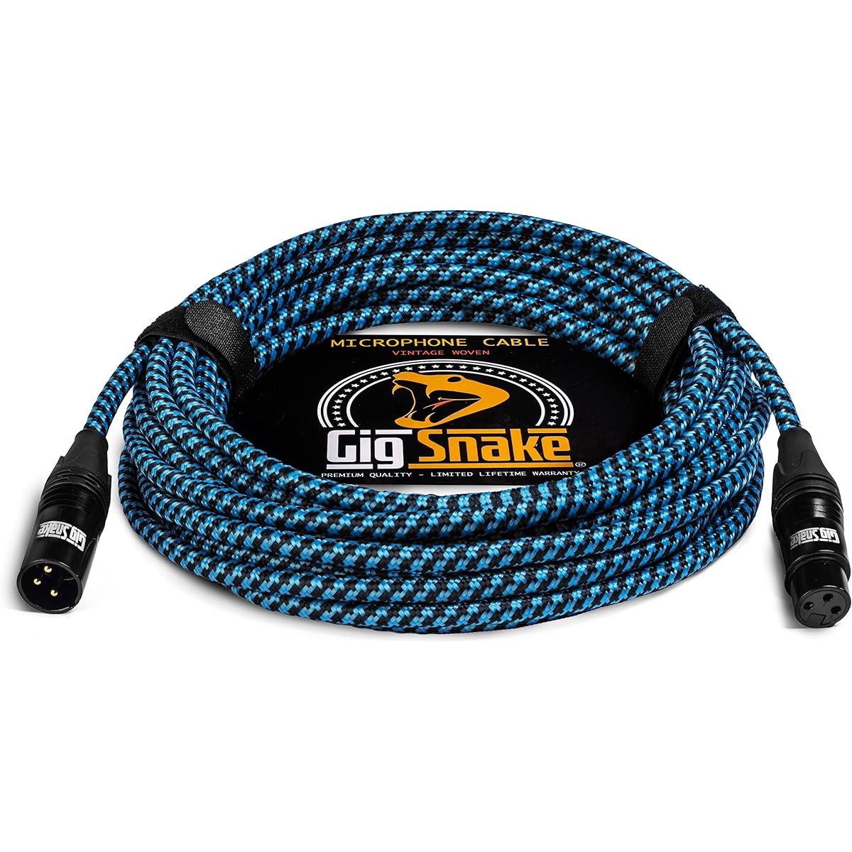 Gig Snake Microphone Cable 25ft Blue XLR Male to Female Microphone Cable Professional Studio Quality Microphone Cord and XLR Patch Lead Reliable Dynamic Low Noise Braided Microphone Wire