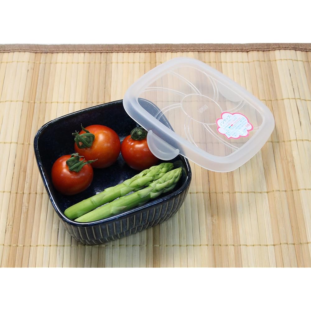 [Commercial use set] Old folk house cafe series, Colored glaze water-repellent Jukusa square pack, Sea blue, 10-piece set that enhances the ingredients and dishes