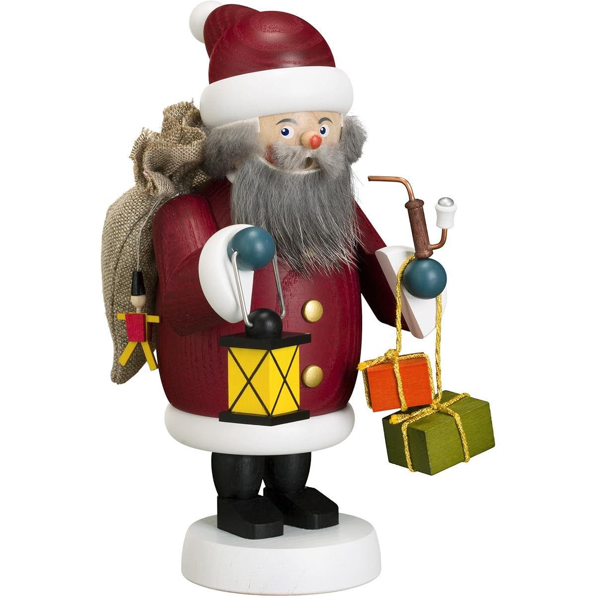 Smoke-emitting doll Santa Claus, height 19 cm, original from Seiffen, Erzgebirge, SV 12659