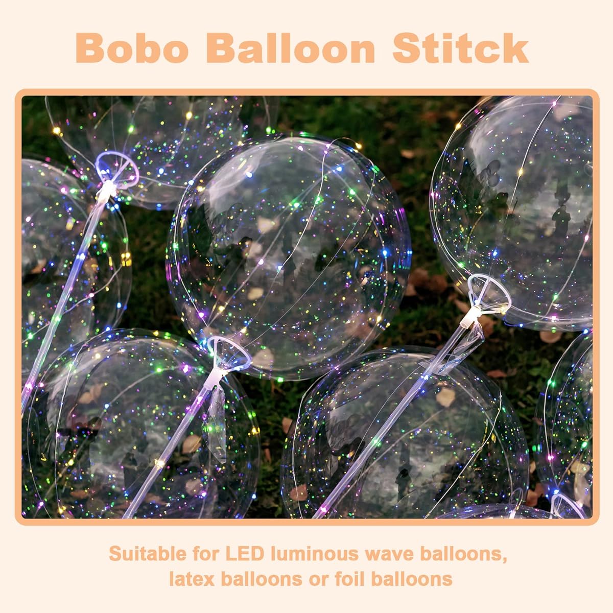 100pcs Big Balloon Sticks with Cups, 16" Long, Clear Bobobo Balloon Stick Holder, Reusable Balloon Sticks for Birthday Wedding Anniversary Party Gift Decoration