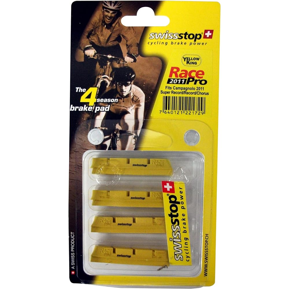 SWISS STOP [Genuine] Bicycle Rim Brake Shoe Race Pro Yellow King Carbon Rim Race Pro Yellow King P100002484