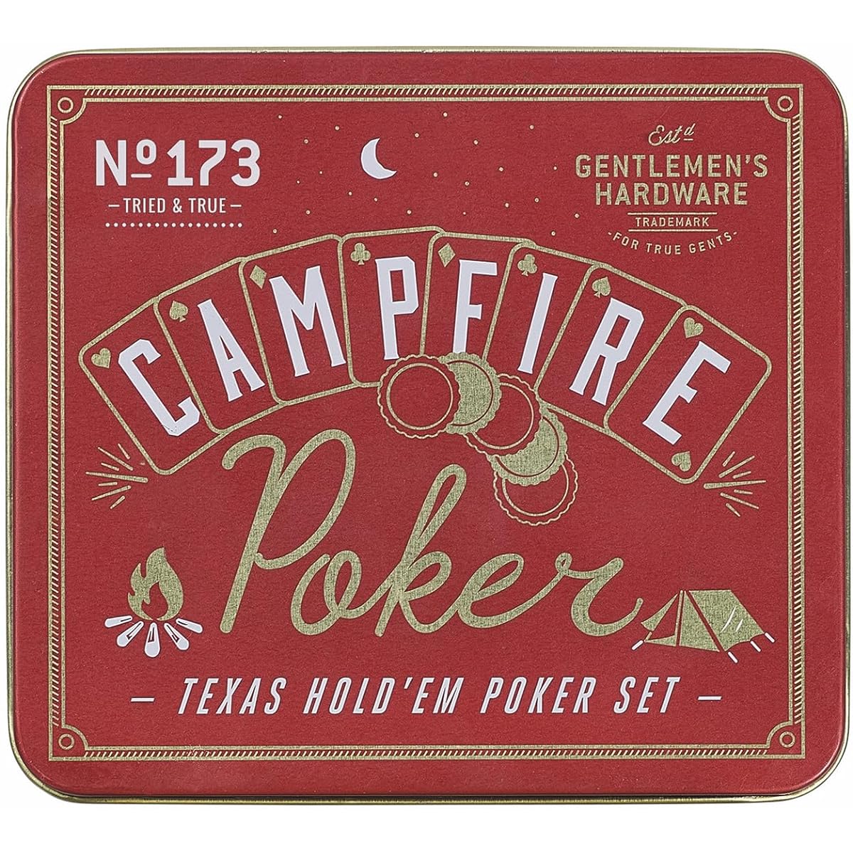 Gentlemen Hardware Campfire Texas Hold'em Poker Set Waterproof Perfect for Camping and Fishing Convenient