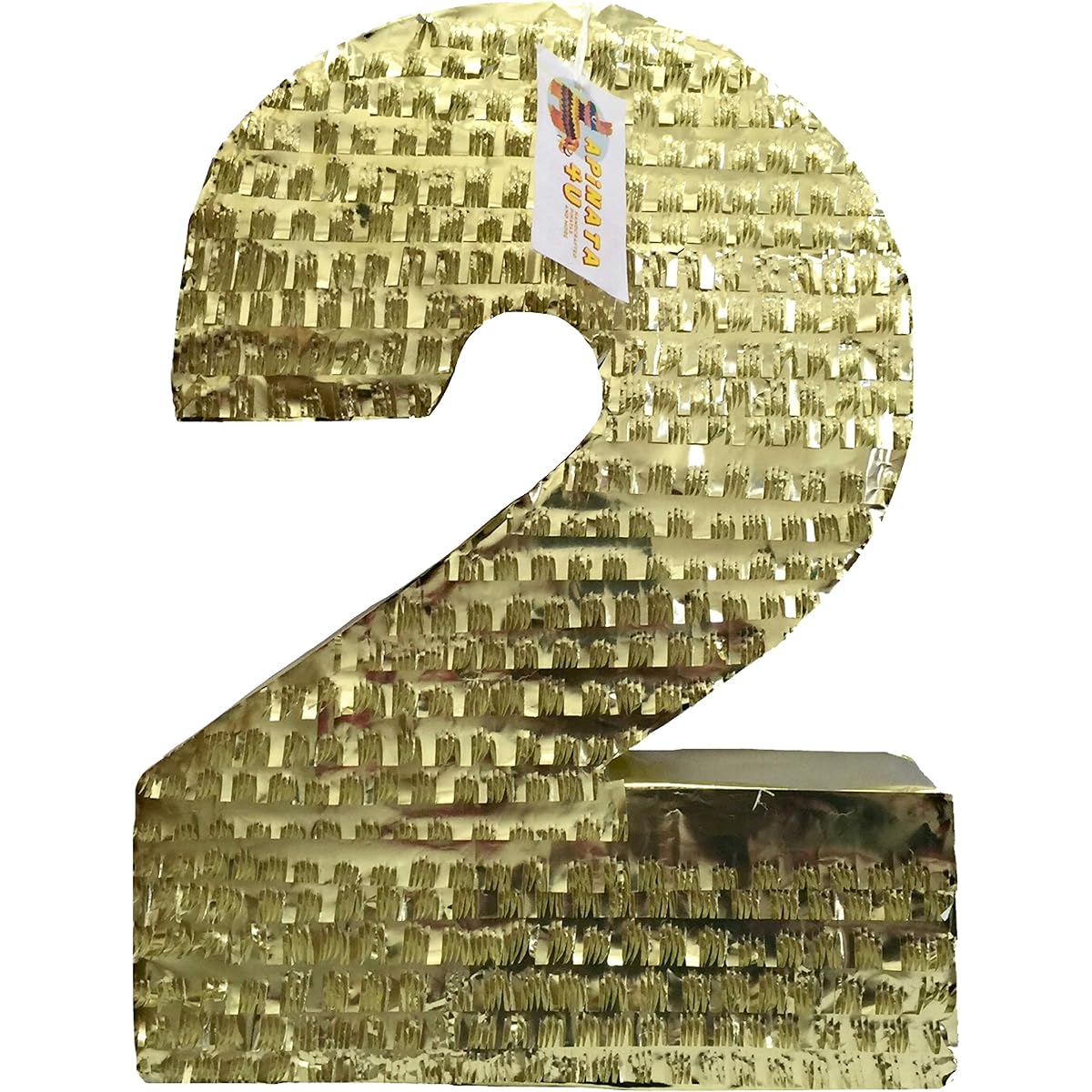 Big Number 2 Pinata Gold Color 24"