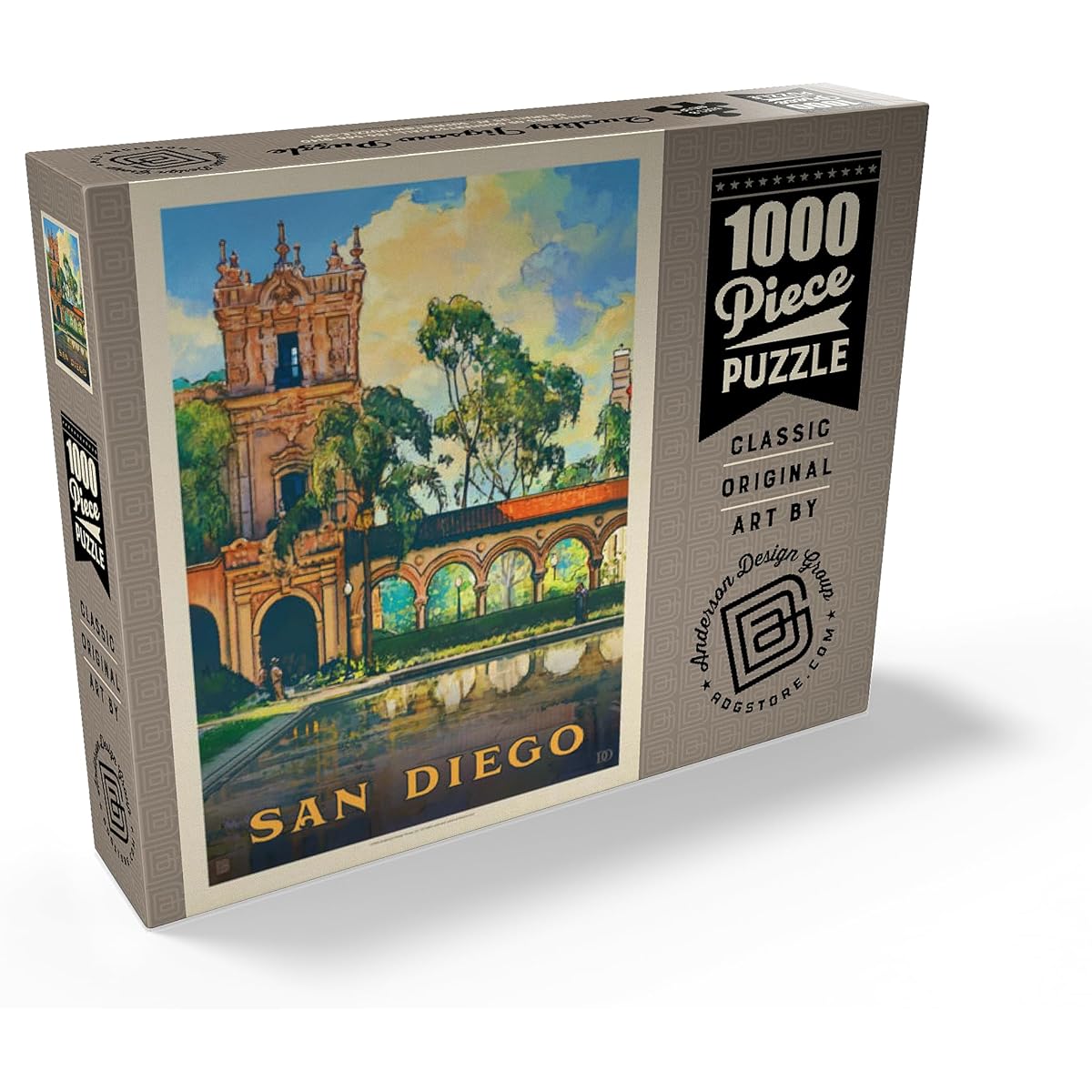 San Diego, CA: Balboa Park Vintage Poster - Premium 1000 Piece Jigsaw Puzzle for Adults