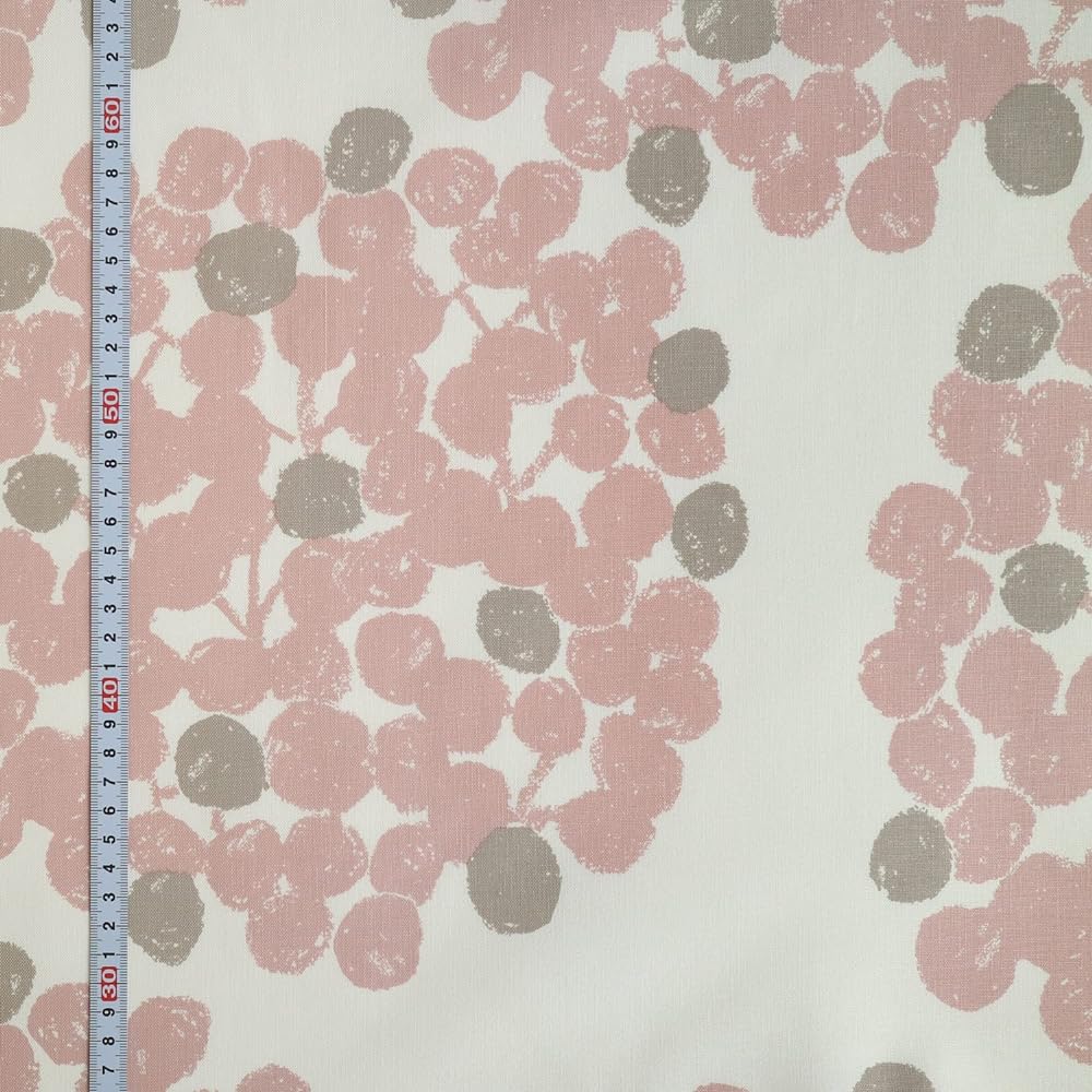 Quarter Report Rieko Oka Design 16 Sizes to Choose from Curtain Float Pink Width 100 x Length 220cm Set of 2 Cotton Linen Material Floral/Plant Pattern [Made in Japan]