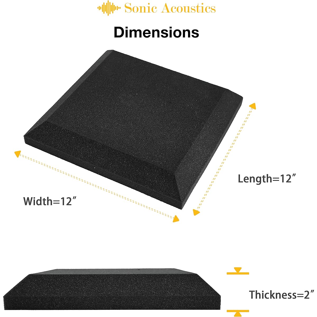 Soundproofing Foam Panels, Set of 24, 2" x 12" x 12", Soundproofing Foam, Sound Absorbing Material, Soundproofing, Sound Absorbing Material, Soundproofing, Acoustic Treatment for Home and Office