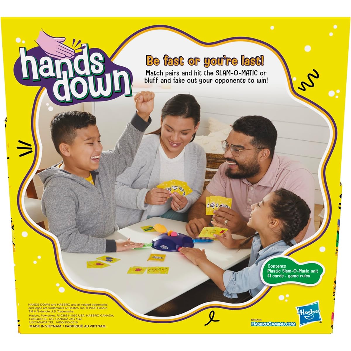 Hands Down Game Fast-paced Hand Slap Kids Game Fun Family Card Game Ages 6+ For 3-4 Players