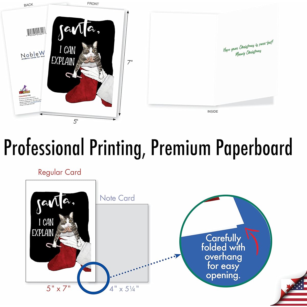 The Best Card Company Variety Pack of 10 Naughty Kittens Christmas Greeting Cards with Envelopes Animal Humor Holiday Box Set for Men and Women - Holiday Cat Antics AC3459XSG-B1x10