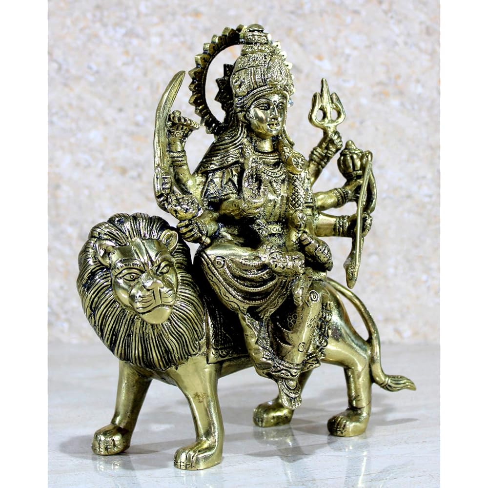 eSplanade Best Quality Brass Statue Maa Durga Mata Rani Idol for Home Mandir (8.5")eSplanade Best Quality Brass Statue Maa Durga Mata Rani Idol for Home Mandir (8.5")