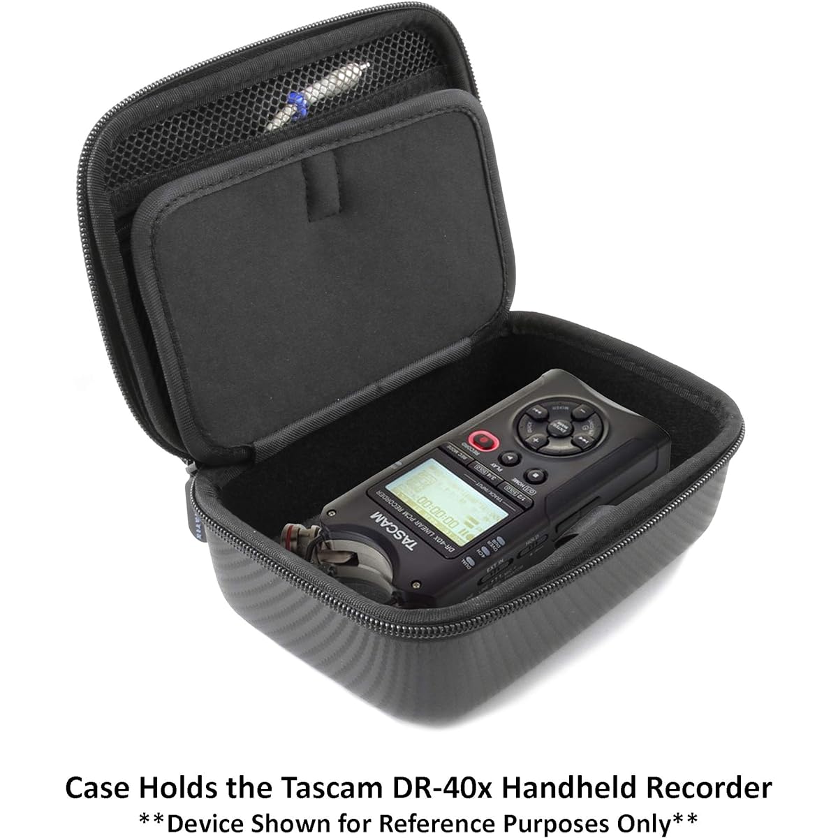 CASEMATIX Portable Recorder Carrying Case Compatible with Tascam Dr-40X Studio Recorder Dr40 S Size Accessories