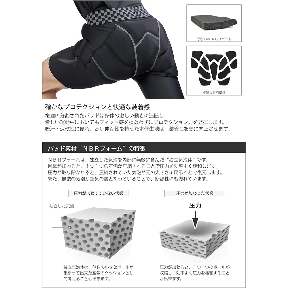 VAXPOT Hip Protector Short Men's Women's [Uses Closed Cell NBR Pad] VA-3007