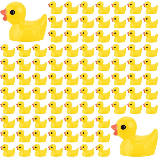 240pcs Mini Resin Ducks Yellow Tiny Duck Figurines Bulk Garden Micro Landscape Aquarium Dollhouse Potted Plant Decoration Mini Duck DIY Ornament Party Toy
