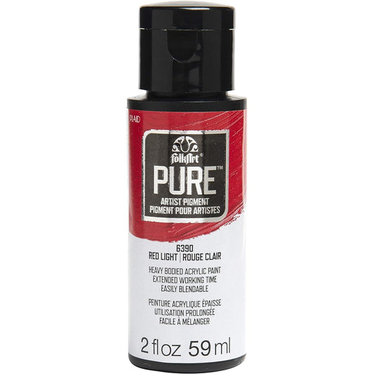 FolkArt Pure Artist Pigmented Acrylic Paint, 2oz, Red Light