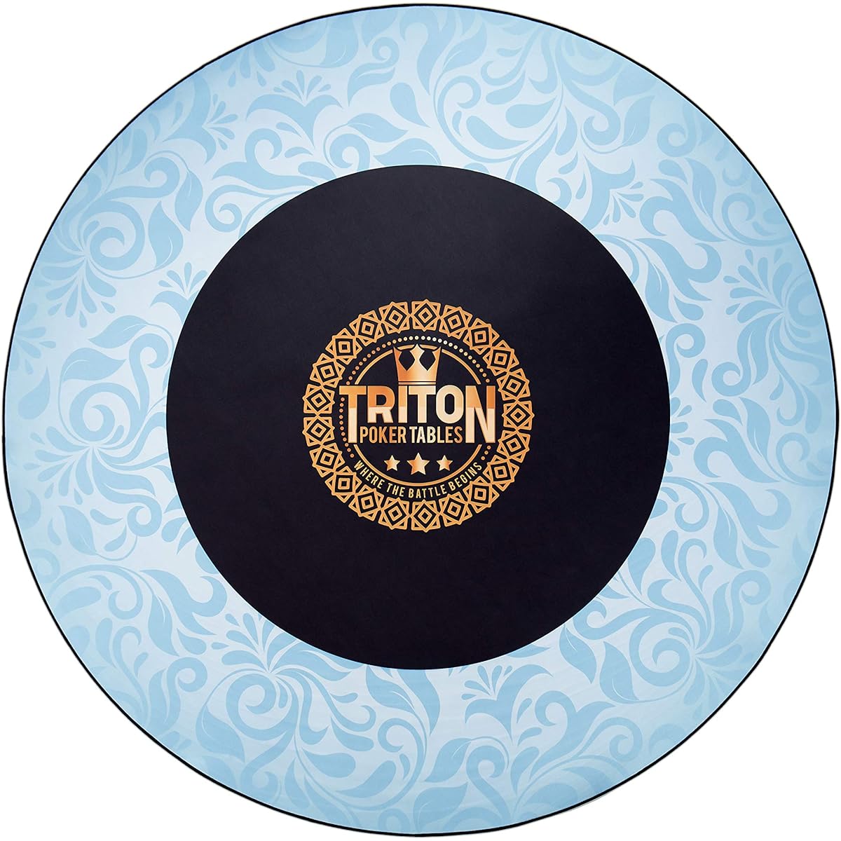 Triton Portable Round Poker Mat Round Fits Triton Poker 8 Player Poker Table Octagon Multi-Spandex Fabric Cover Top Rubber Grip Bottom No-Slide Case for Table 46" Round (Blue)
