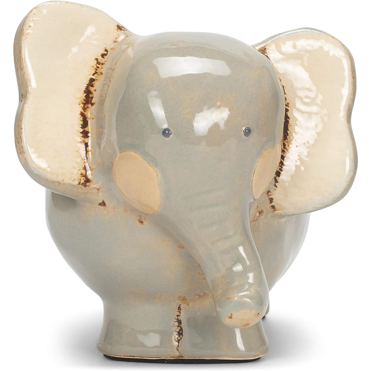 DEMDACO Elephant Character Glossy Blue 6.5 x 6 Antique Ceramic Piggy Bank 6.5 x 6 Blue 5004701282