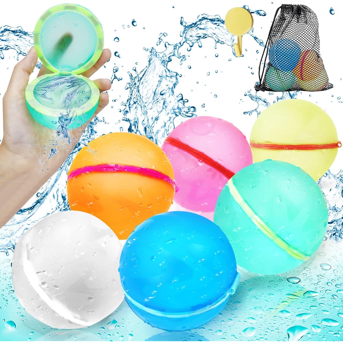 Water Balloons Reusable Outdoor Water Toys (16 Pieces)