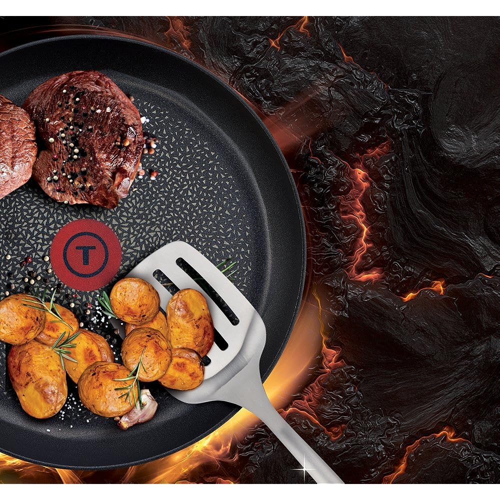 Tefal Frying Pan 24cm IH Compatible "IH Hard Titanium Plus Frying Pan" Titanium Excellence 6 Layer Coating C63004 with Handle T-fal