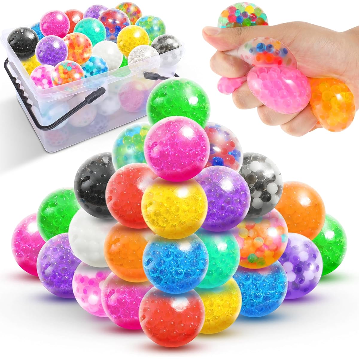 50 Pack Mini Stress Balls for Kids
