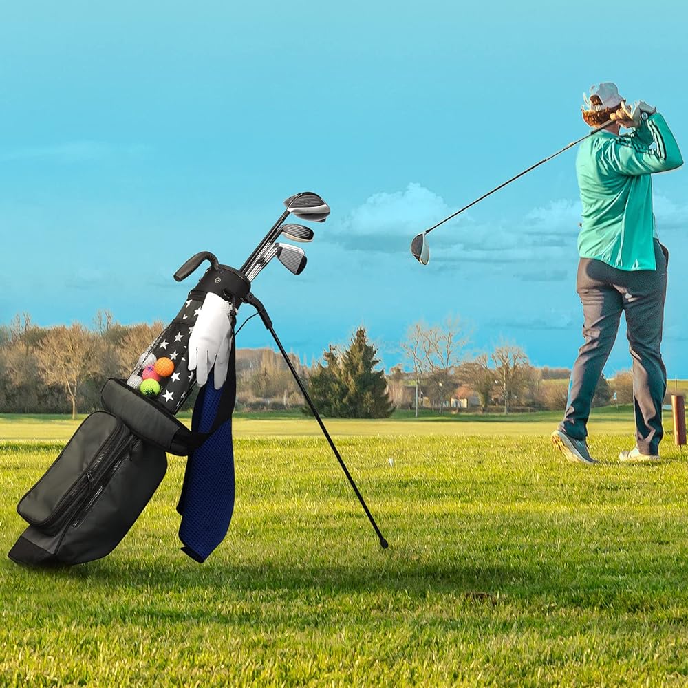 CRAFTSMAN Golf Caddy Bag, Self-Standing Club Case, Practice Bag, Lightweight, Small, Popular, Includes Pocket, Insulated Bag, Shoulder Belt, Water Repellent, Food Case Included, Stable, All 9 Colors