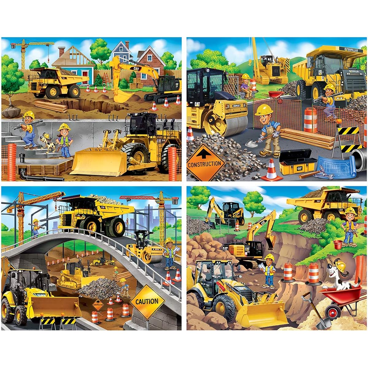 MasterPieces Puzzle Set - 4 Pack 100 Piece Jigsaw Puzzles for Kids - Caterpillar 4 Pack - 8"x10"