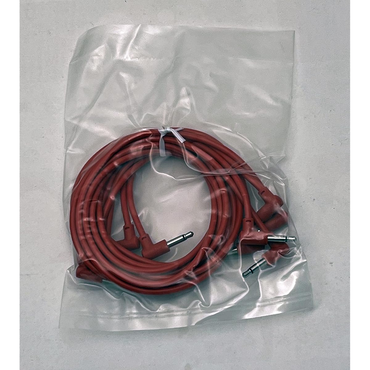 Luigis Modular M-PAR Right Angle Eurorack Patch Cables - 5 Pack Red Cables 24 (60cm)