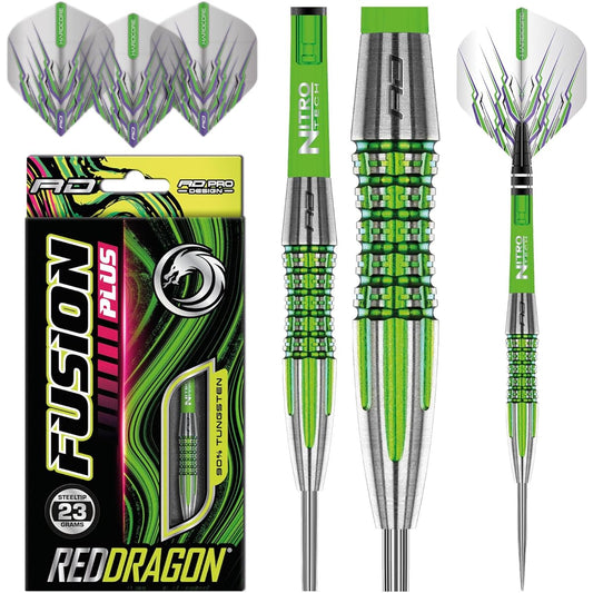 Fusion Plus Professional Tungsten Darts Set with Flights and Stems