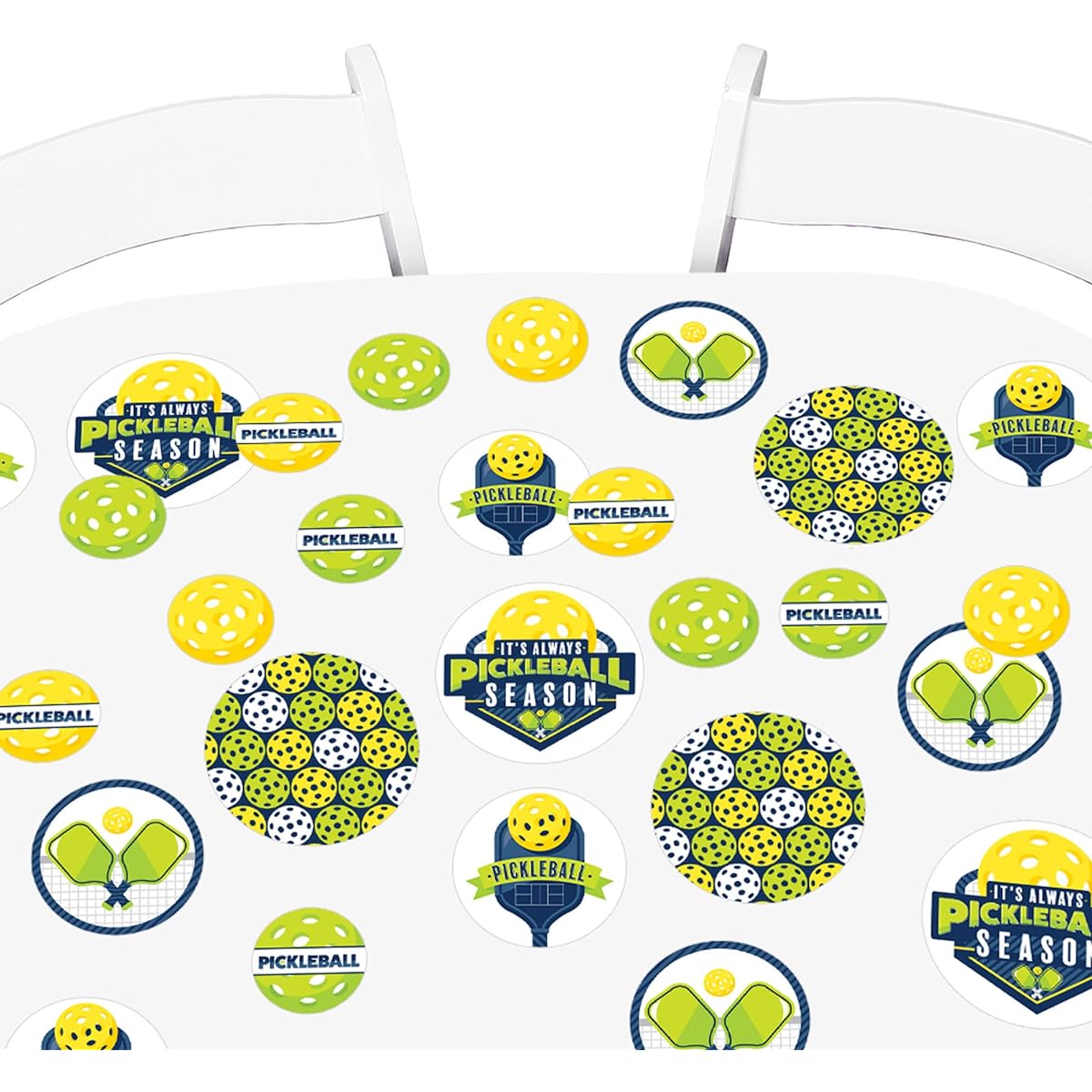 Big Dot of Happiness Let's Rally - Pickleball - Birthday or Retirement Party Giant Circle Confetti - Party Decorations - Large Confetti 27 Count