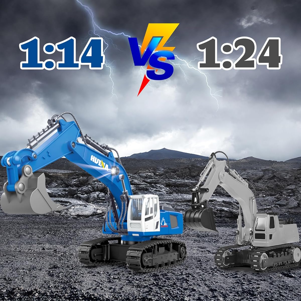 UNIH Remote Control Excavator Toy for Boys, 11 Channel 2.4G RC Excavator, Boys Toys for 4 5 6 7 8 9 Years Old, 1/18 Scale, Perfect for RC Excavator, Great Christmas and Birthday Gift, Suitable for Boys Ages 4+