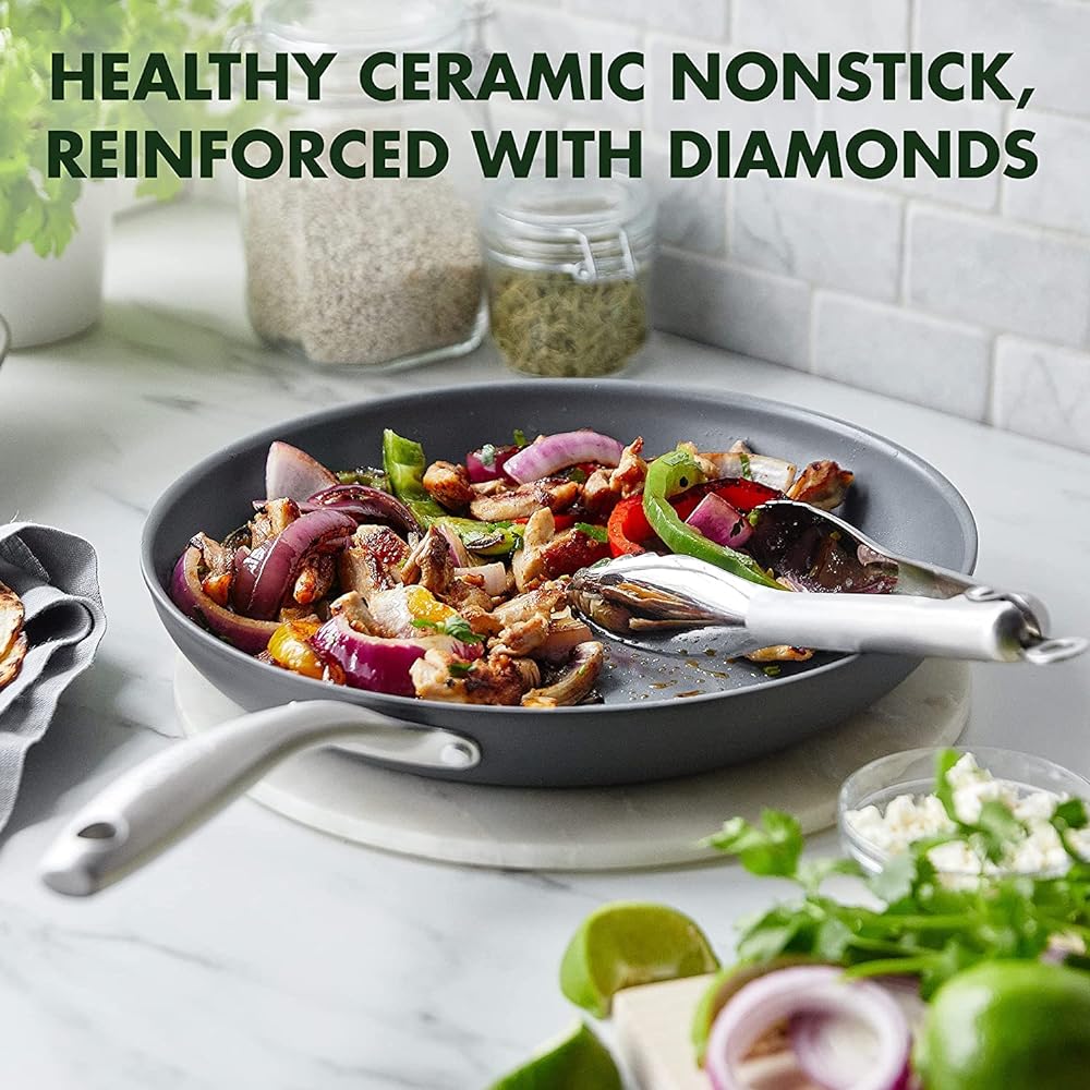 Green Pan Skillet 20cm Gas Fire Compatible Lima Ceramic Processing Non-stick and easy to clean inside and outside No harmful substances used Safe and secure