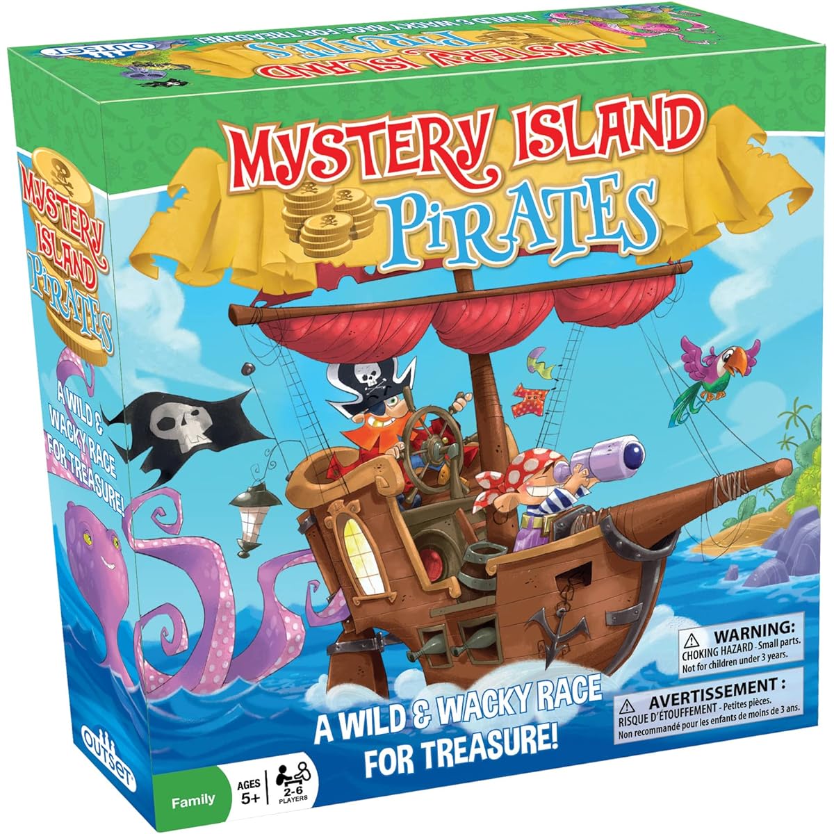 Mystery Island Pirates Game - Wild and Wacky Competition - Perfect for 2-6 players ages 5 and up