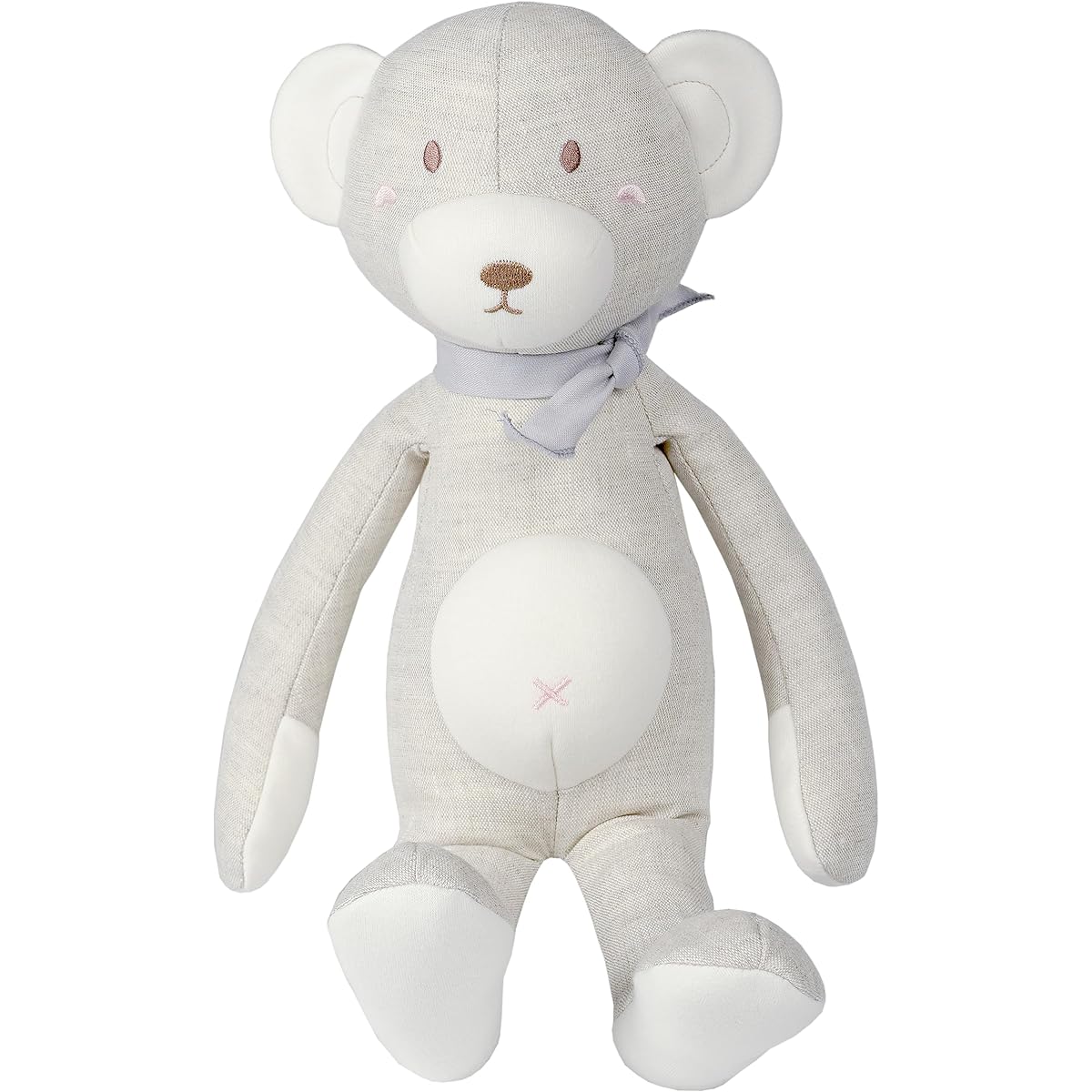 STOLLEEN Teddy Bear Organic Linen Cotton Stuffed Animal Plush Toy Best Gift for Baby Newborn Cute Room Decor 14 Inch