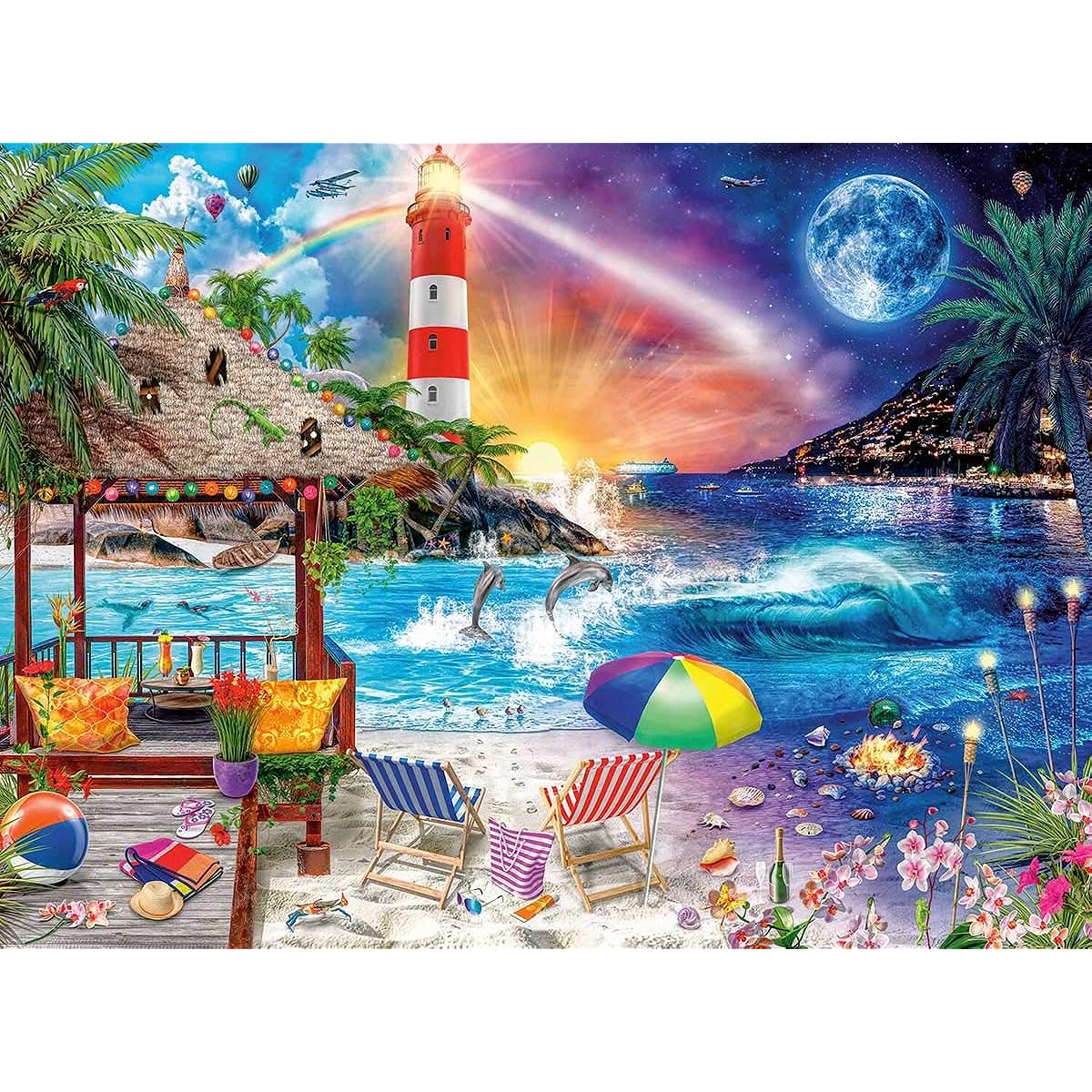 Buffalo Games - Life's a Beach - 1000 Piece Jigsaw Puzzle, Multi, 26.75"L x 19.75"W