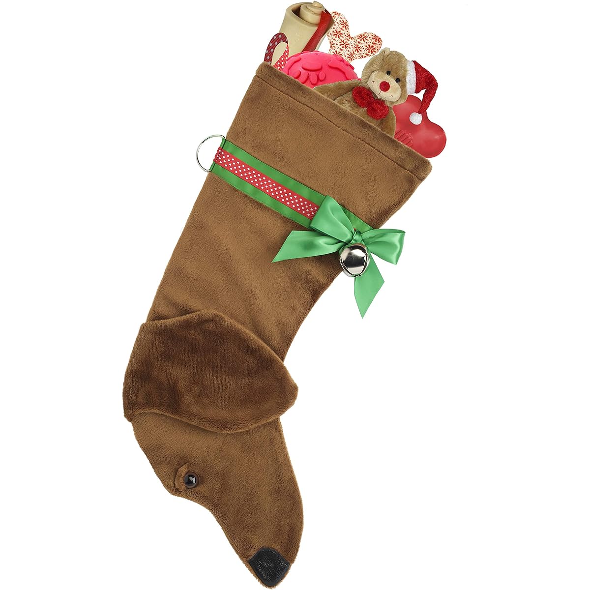 Pronk! Hearth Hounds - Dachshund (Tan) - Realistic Dog Socks for Holidays, Christmas and Animal Lovers Perfect Gift Bag for New Dog Owners or Dog Birthdays
