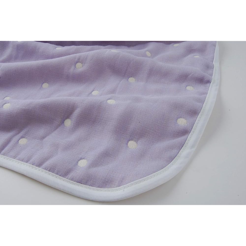 Toka Woolen Plump Soft 6-Ply Gauze Blanket (Polka Dot Purple) Made in Japan Single Size Jacquard Weave 100% Organic Cotton