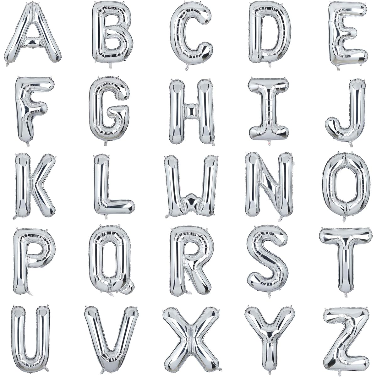 40" Large Silver Letter Balloons Foil Mylar for Wedding Bachelorette Wedding Birthday Bridal Shower Anniversary Celebration Graduation Party Decorations Alphabet W