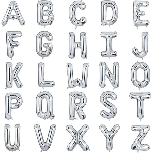40" Large Silver Letter Balloons Foil Mylar for Wedding Bachelorette Wedding Birthday Bridal Shower Anniversary Celebration Graduation Party Decorations Alphabet W