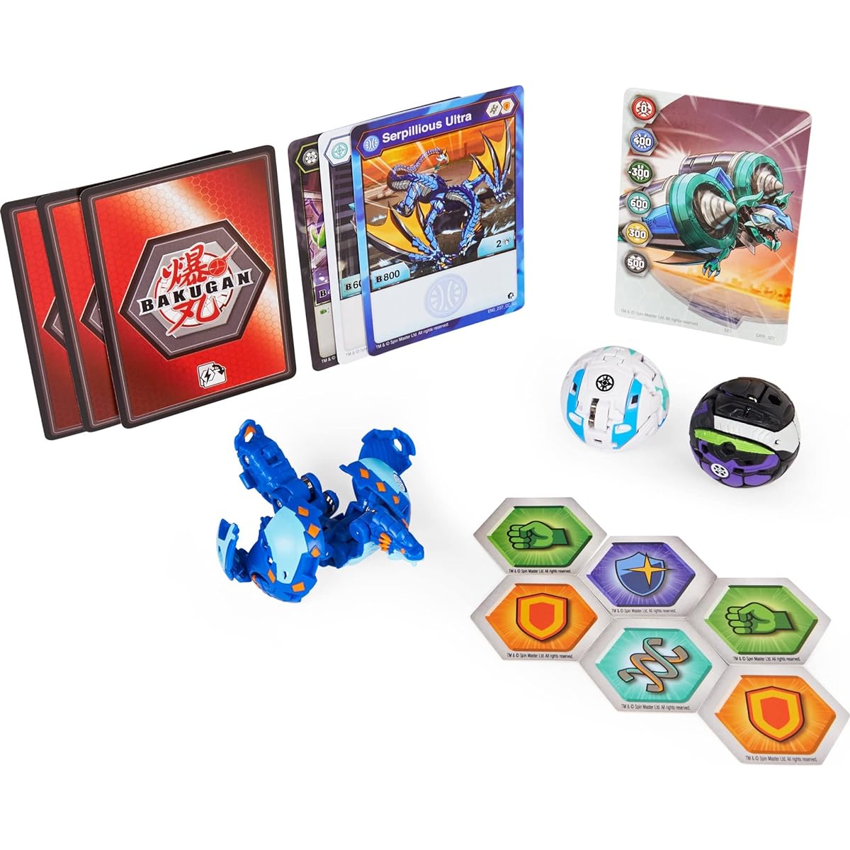 Bakugan Geogan Rising 2021 Starter Pack: AQUOS Serpillious Ultra, Darkus Auratoa, Haos Ninjiton