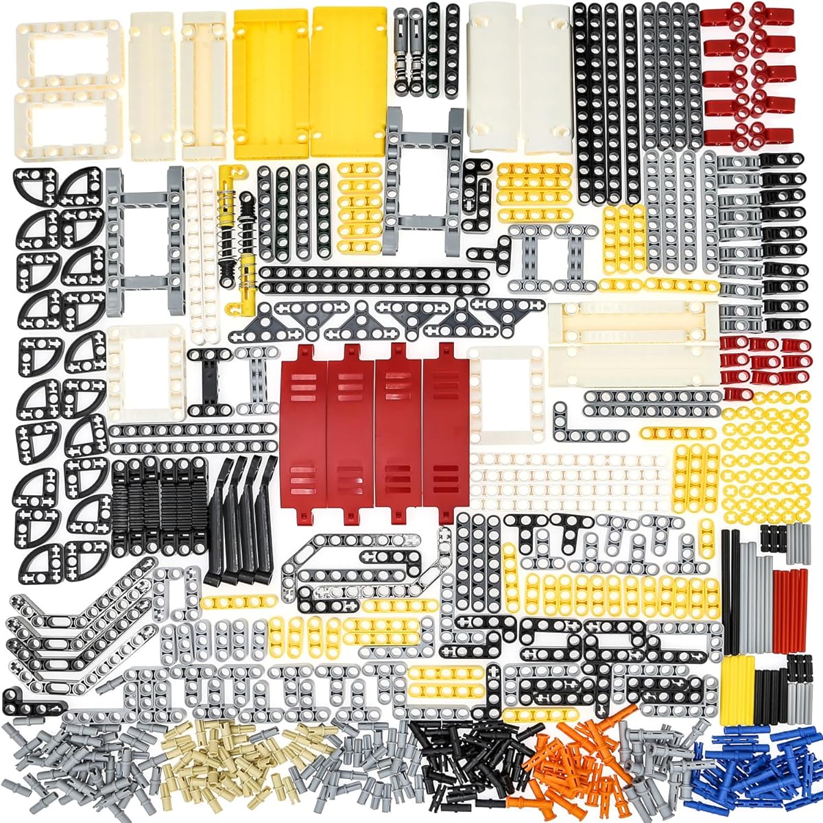 Habow 820pcs Technic Parts Axle Pin Connectors Compatible with Lego Technic, Technic Beams, Frames, Lift Arms, Bushings, Technic Panel Plates, Shock Absorbers, Chain Links and More MOC Replacement Pieces and Parts