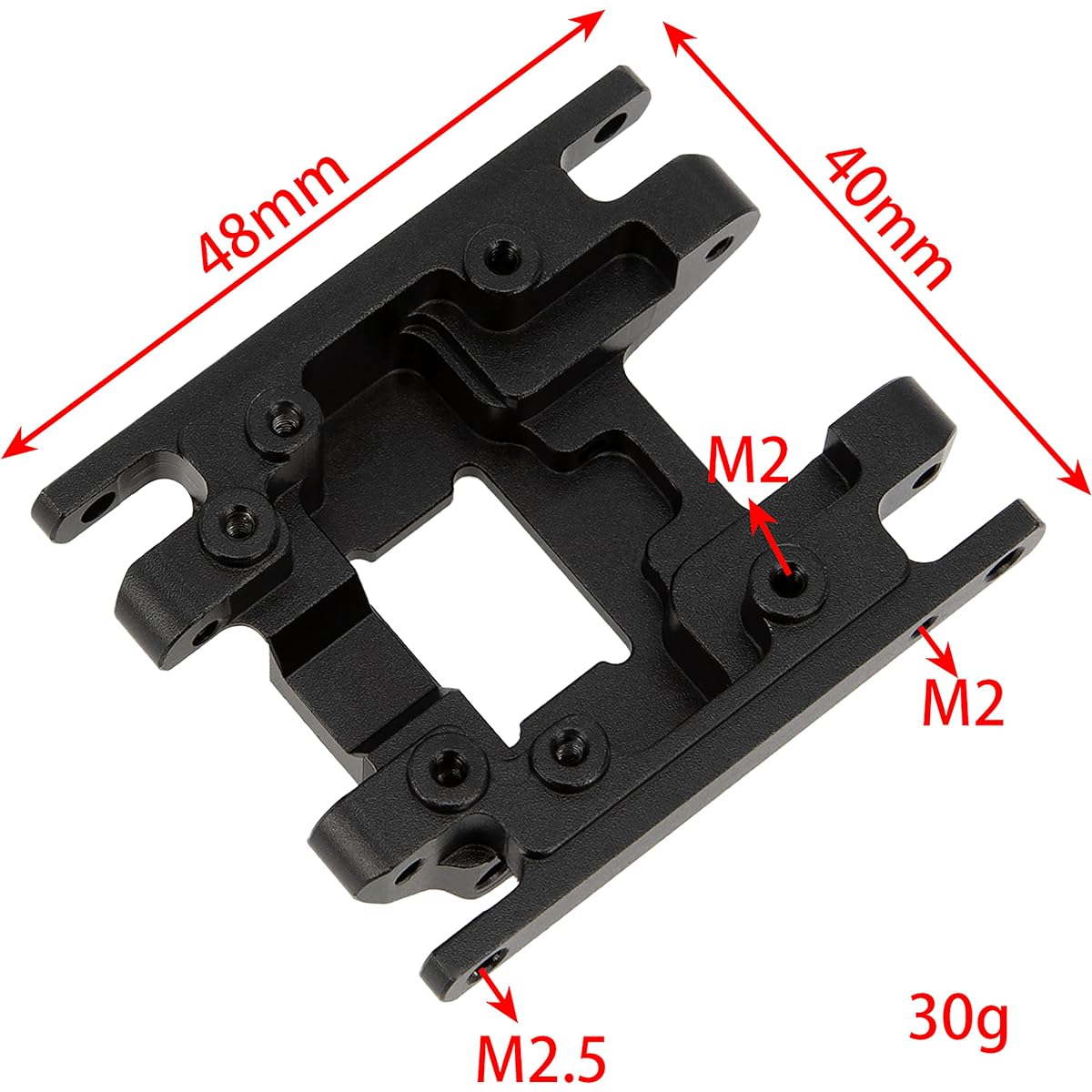 MEUS RACING Aluminum Transmission Plate Metal Chassis Skid Plate for 1/18 RC Crawler Car TRX-4M TRX4M (Black)