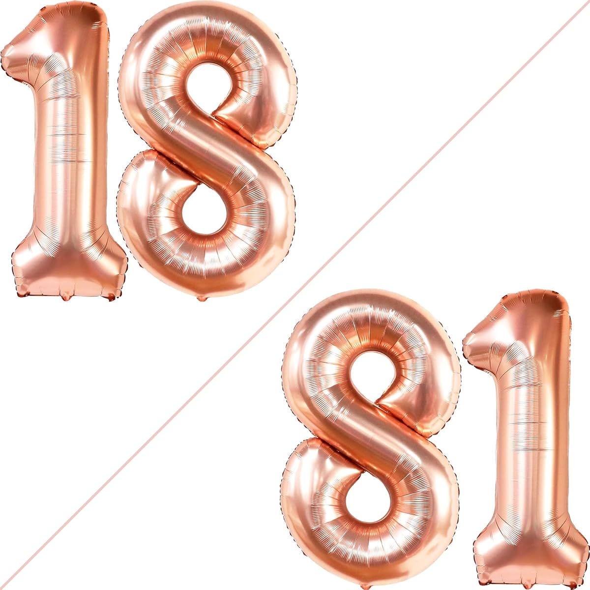 KatchOn Large Rose Gold 18 Balloons - 40 Inch | Rose Gold 18th Birthday Balloons Happy 18th Birthday Decorations for Girls | 18th Birthday Balloons 18th Birthday Balloons for Girls