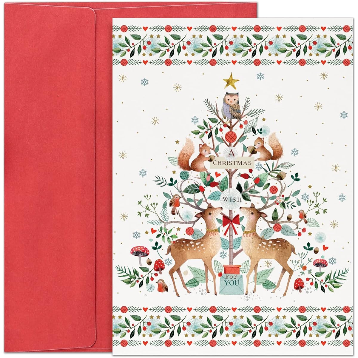 Masterpiece Studios Hollyville 16 Christmas Cards in Commemorative Box - Forest Friends 5.6" x 7.8"