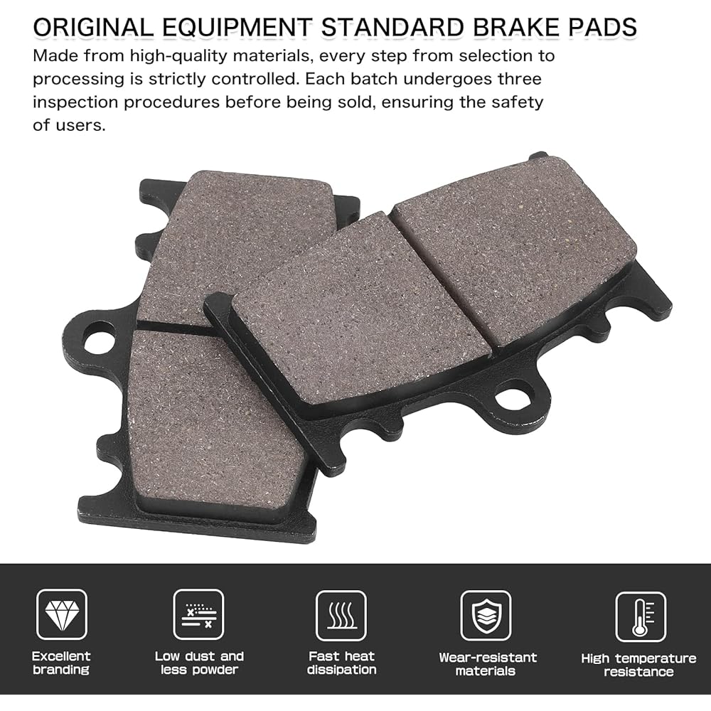 SOLLON Front and Rear Brake Pads for Kawasaki Vulcan 2000 VN2000 2004-2009 Vulcan VN2000 Classic 2006-2010 Vulcan 1700 VN1700 Voyager 2009-2020 Vulcan 1700 VN1700 Vaquero 2 011-2014
