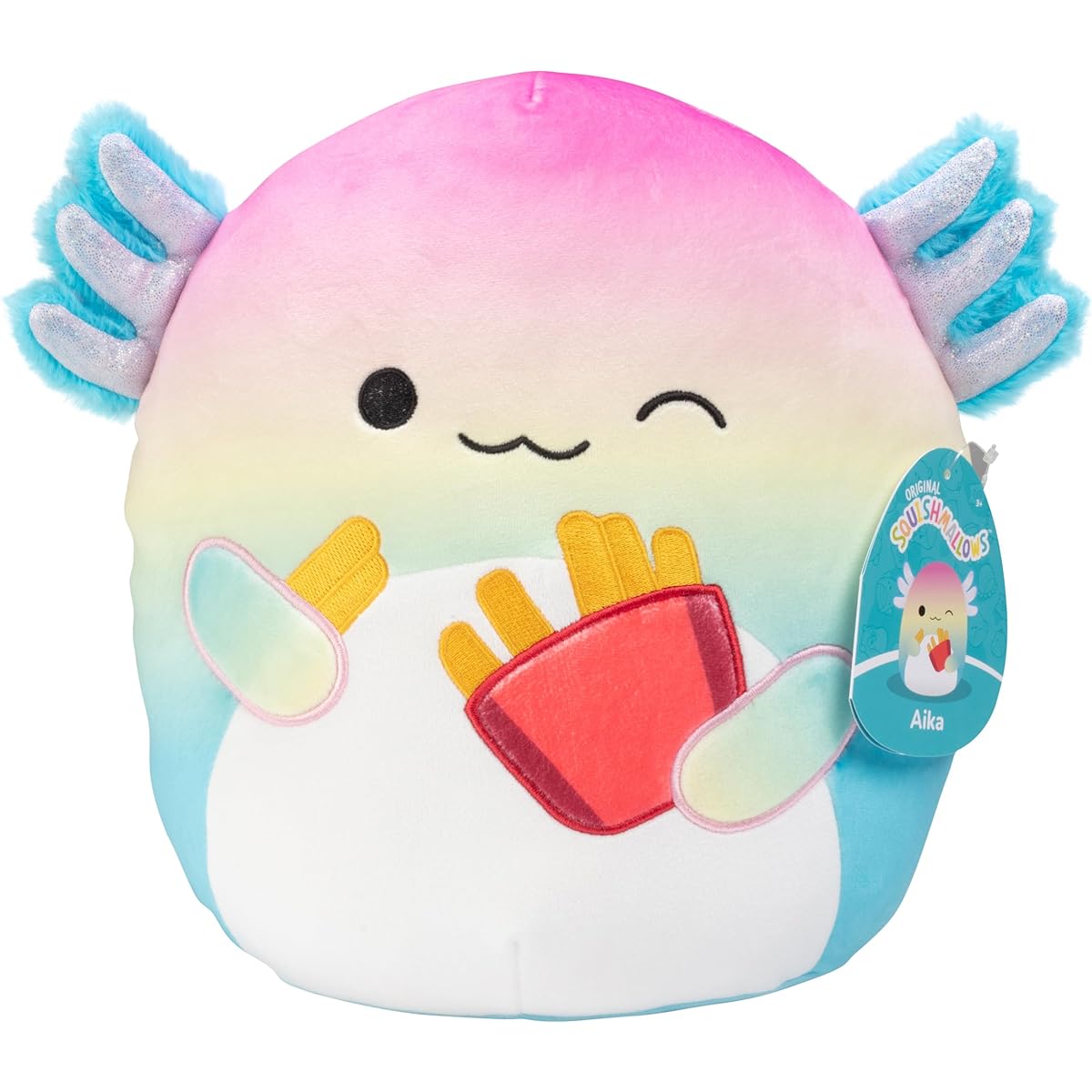 Squishmallow 10" Rainbow Aika Axolotl Plush - Officially Licensed Kelly Toy - Collectible Cute and Fuzzy Axolotl Stuffed Animal - Add to Team - Gift for Kids, Girls, and Boys - 10"