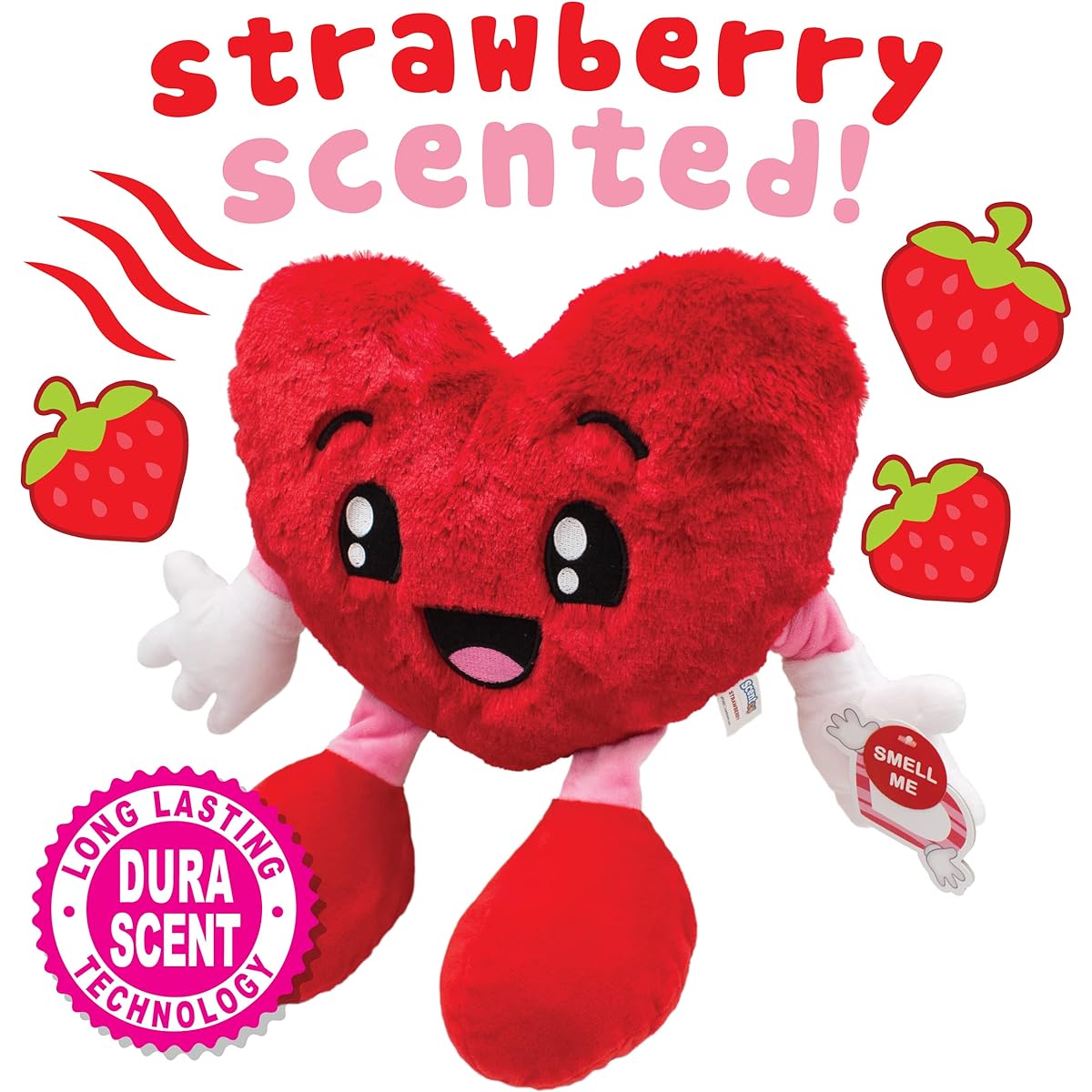 Scentco Sweetheart (Heart) - 10" Strawberry Scented Plush - Valentine's Day, Gifts for Kids, Gift Guide