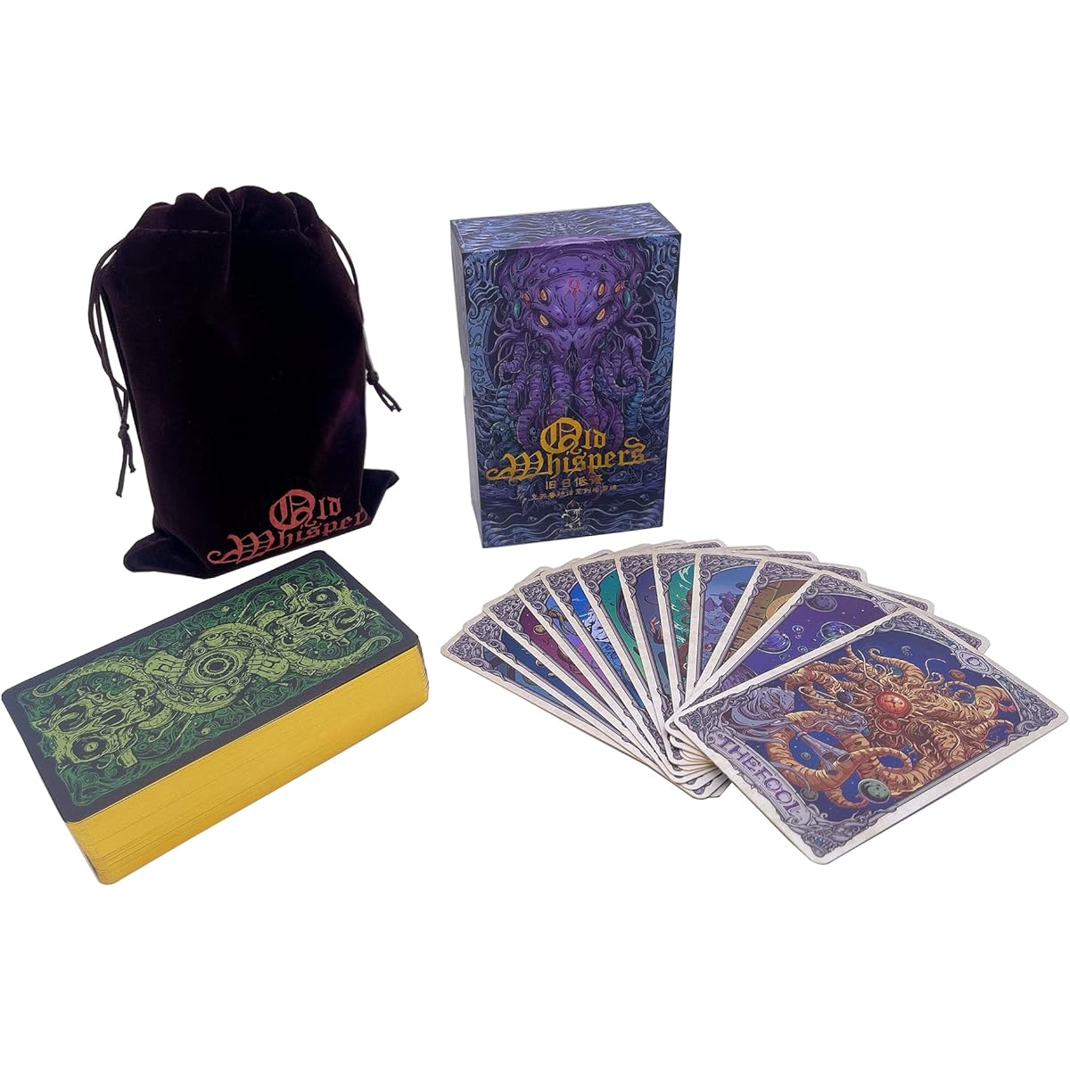 Cthulhu Tarot Cards Rare Limited Original Fortune Telling Tarot Card Deck Tarot Card Set Magic Fortune Telling Party Fortune Telling Card Game (Dark Purple)