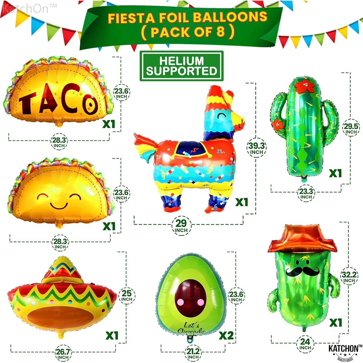 Fiesta Taco Sombrero Foil Balloon