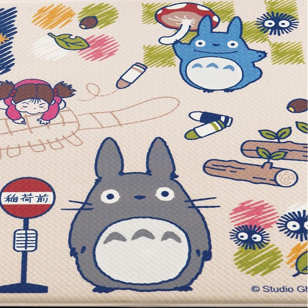 Senko My Neighbor Totoro Drawing Wipeable PVC Kitchen Mat Approx. 45 x 240cm Beige Character Totoro Ghibli 61069