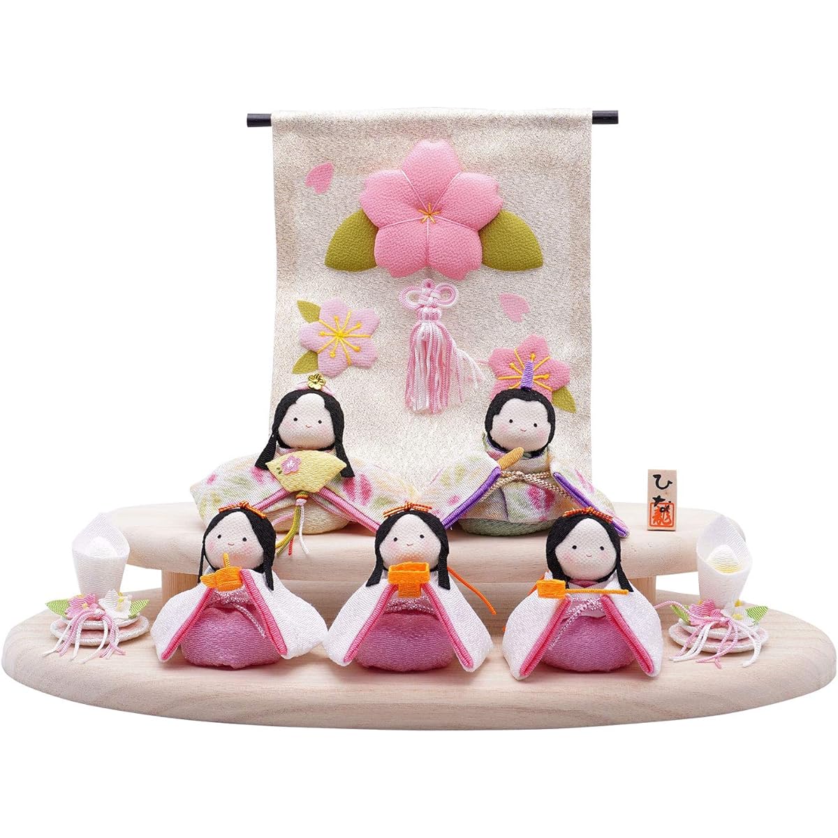 Ryukodo (Ryukodo) 5 potteri chicks (hemp leaves) wooden stand decoration set 1-890