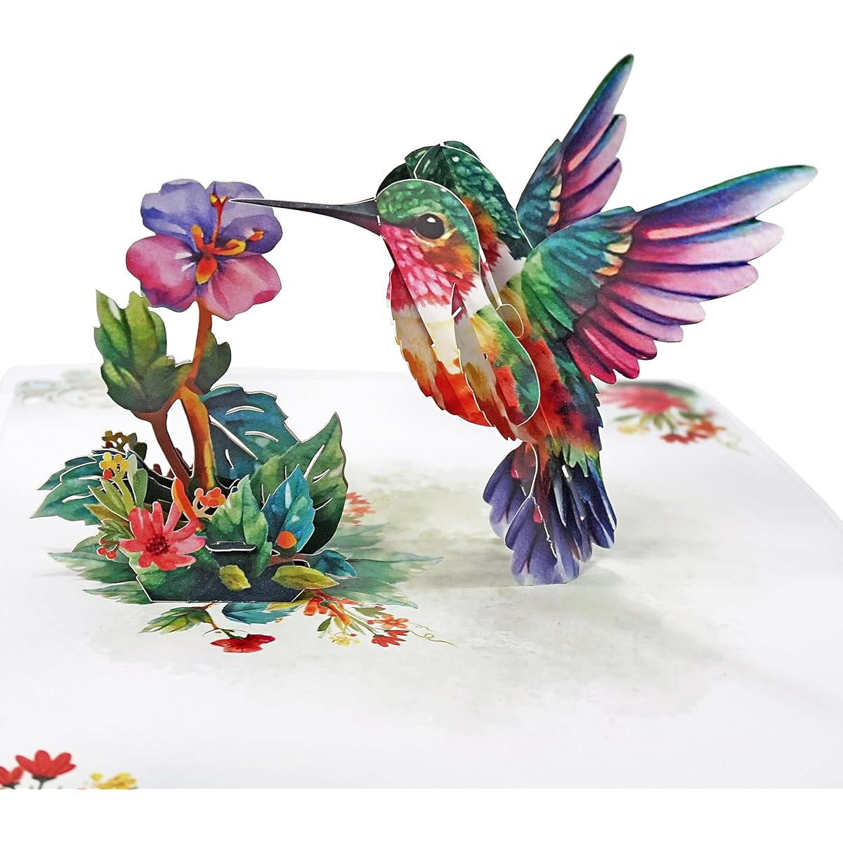 CUTPOPUP Hummingbird Birthday Card Pop-up Mother's Day 3D Pop-up Greeting Card (Hummingbird Purple Flower) 82US1520