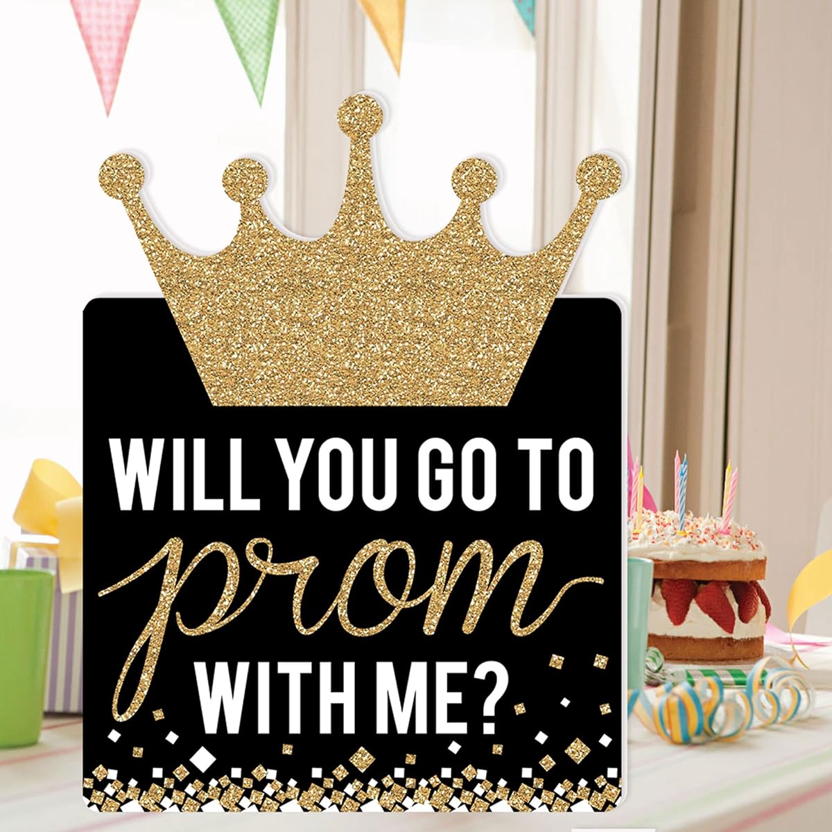 Big Dot of Happiness Promposal - Proposal Giant Greeting Card - Large Shape Jumbo Rific Card - 16.5 x 22 Inch
